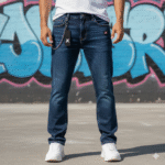 Straight Regular Fit JK Printed Jeans