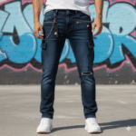Straight Regular Fit JK Printed Jeans