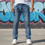 Straight Regular Fit JK Printed Jeans