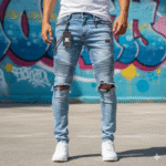 Cut Men's JK Printed Jeans