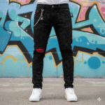 New Design JK Printed Jeans