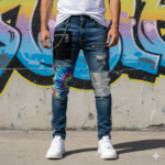 New JK Printed Jeans